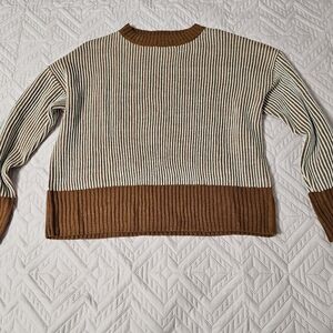 Striped Brown and Cream Women's Sweater